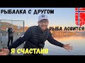 Рыбалка с Другом. Рыба ловится, я счастлив! Рыбалка в Норвегии с берега. Рыбалка. Норвегия.