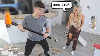 DESTROYING OUR HOME TO SEE HOW SHE REACTS...