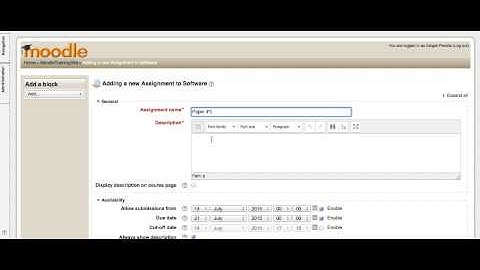 Moodle 2.4 - add an Assignment submission link