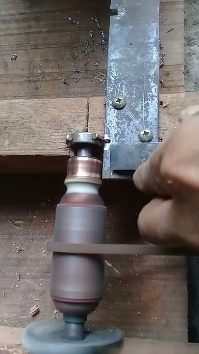 bubut kolektor slep sederhana hasilnya OK banget sdh senter dgn lahernya sendiri.