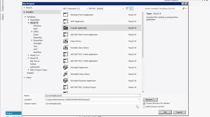 Console Application Setup in Visual Studio 2012