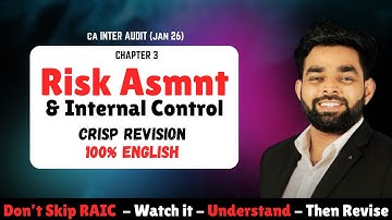Risk Assessment and Internal Control | CA Inter Audit Jan 26 | Crisp Revision