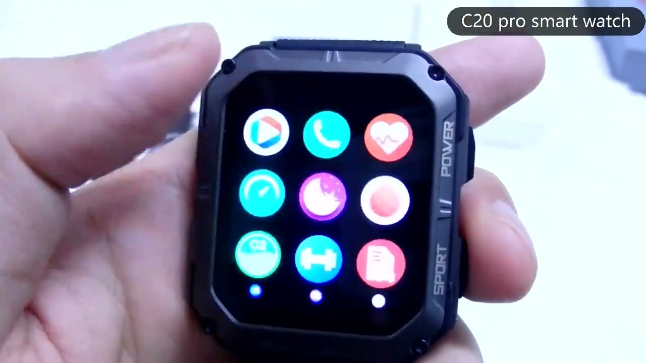 C20 Pro Smart Watch 1.83inch BT call Sports modes large battery IP68 waterproof Men Watches