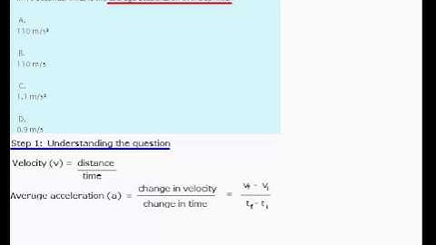 Physics Question:  Calculating the average acceleration