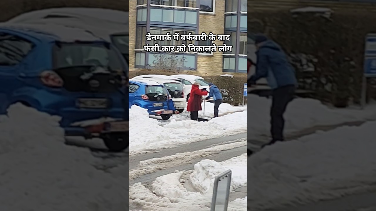 डेनमार्क में बर्फबारी के बाद 🥶 #snowfall #anibrovlogs #vlog #trending