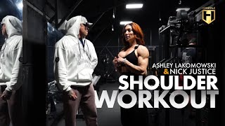 IFBB Pro Ashley Lakomowski and Nick Justice Train Shoulders | HOSSTILE