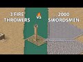 Stronghold crusader  3 fire throwers vs 2000 swordsmen