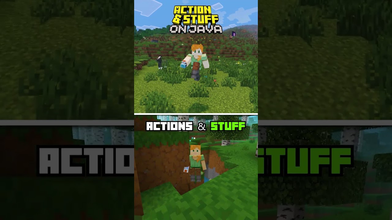 Minecraft Animations: Actions & Stuff 1.4 (Bedrock) vs. Actions & MOD (Java)