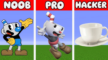 NOOB VS PRO VS HACKER Mugman (Cuphead) Minecraft Pixel Art