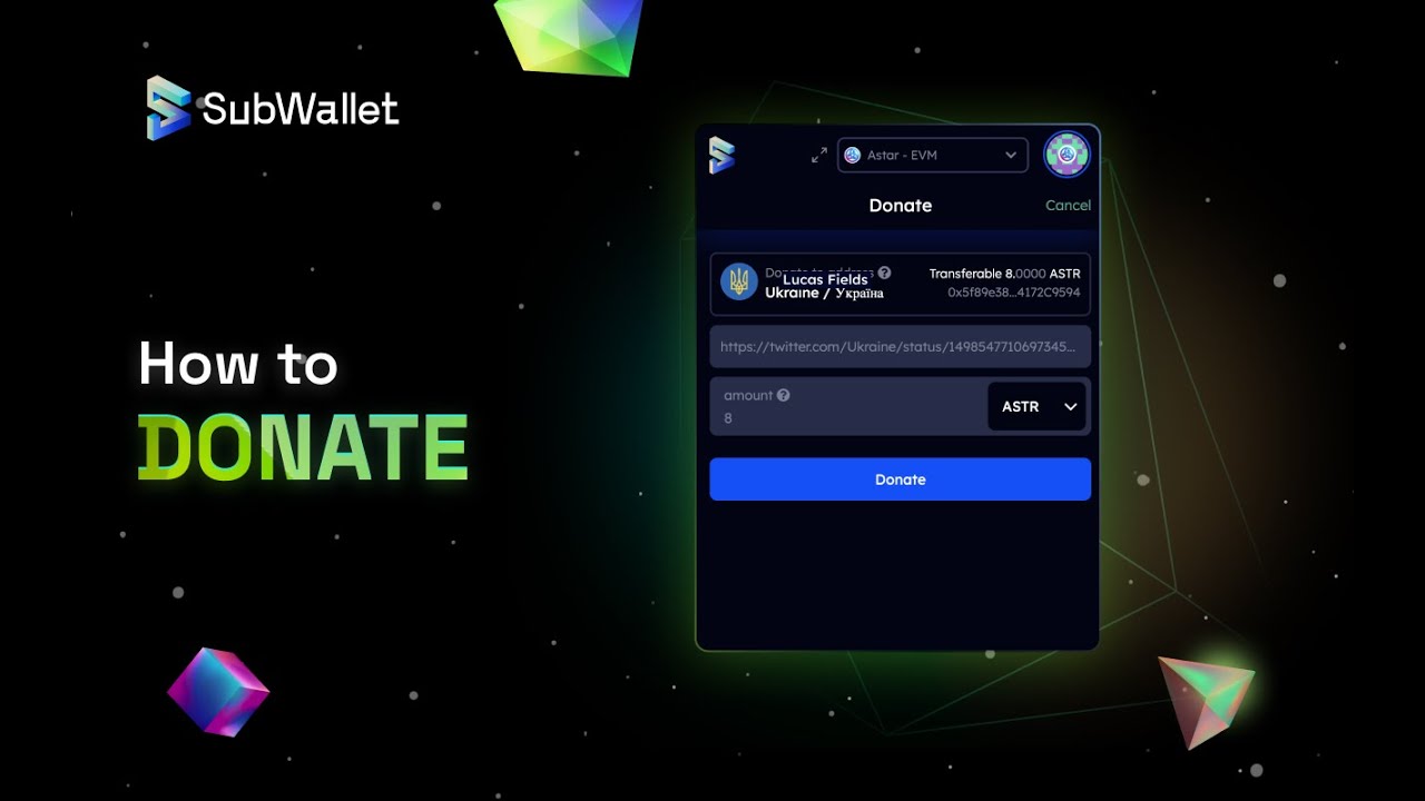 How to use donate feature with SubWallet wallet