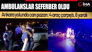 Elmadağ’da 4 Araçlı Zincirleme Kaza... Yaralılar Var