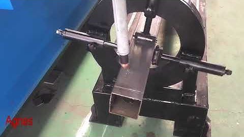 Plasma machine cutting square tube with rotary