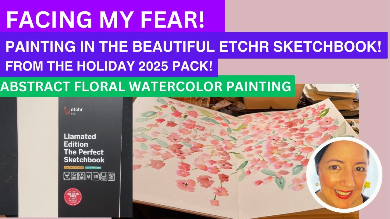 I Finally Painted in My Huge Etchr Sketchbook 🎨 Abstract Watercolor Florals