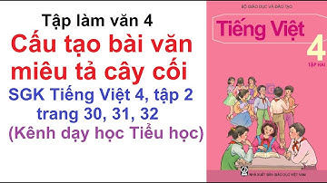 Tập làm văn lớp 4 tuần 21 - Cấu tạo bài văn miêu tả cây cối - SGK Tiếng Việt 4 trang 30, 31, 32