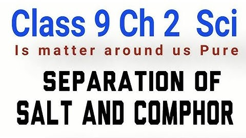 Separate a mixture of salt & camphor ?  class 9 science ncert