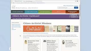 Getting Started Overview Of The Citizen Archivist Dashboard