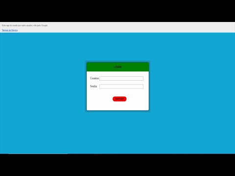 Planilhas Google - Criando Página Web de LOGIN HTML - Layout -  Aula 87