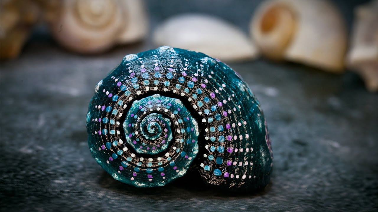 Shell Making It Real Blue seahorse on a painted sea shell, Making of shell artwork - YouTube
