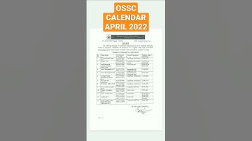 OSSC Calendar April 2022 .#Ja #ossc #examdate