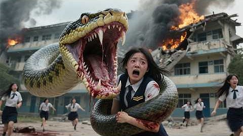 【FULL MOVIE】变异巨蟒突袭女校，无名保安竟是退役兵王，带领一众美女蛇口逃生！