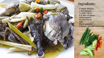 Hmong Food - Steam silkie chicken || Cub Qaib Dub ||