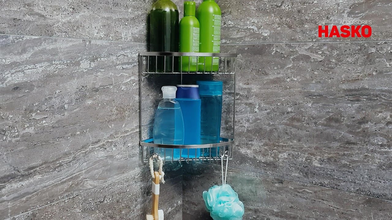 HASKO accessories Corner Shower Caddy with Suction Cup, Shower