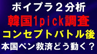 韓国1pick調査結果ネタバレ込み分析【ボイプラ２】コンセプトバトル後の本国人気どうなってる[BOYS ll PLANET]