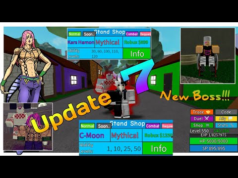 New Update 7 Kars Hamon C Moon New Roblox Jojo Blox Youtube - robux123