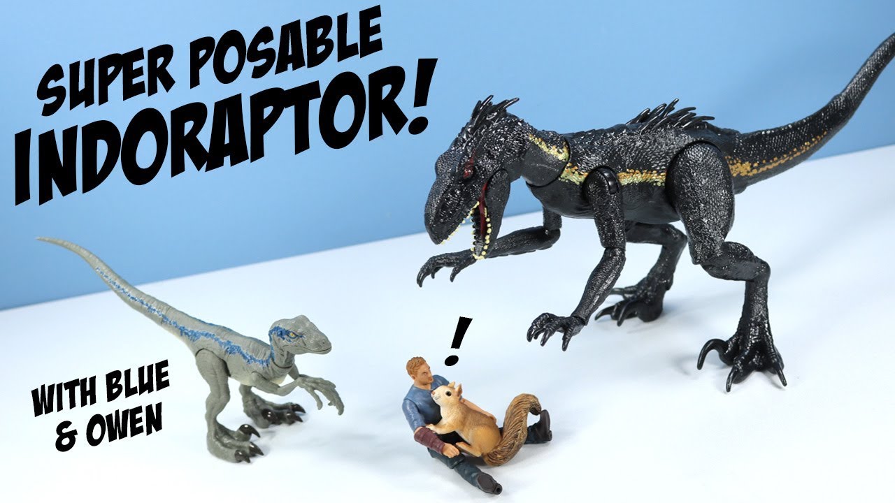 Jurassic World Fallen Kingdom Indoraptor And Velociraptor Blue And Owen Mattel Youtube