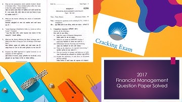 2017 Question Paper Solved  |  M.Com : Financial Management | Exam Date : 26-06-2023 | 4k Quality |