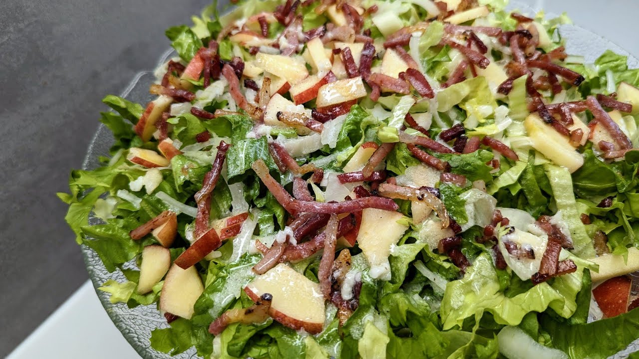 Knackiger Endiviensalat mit Speck und leckerem Dressing 🥰 einfaches und ...