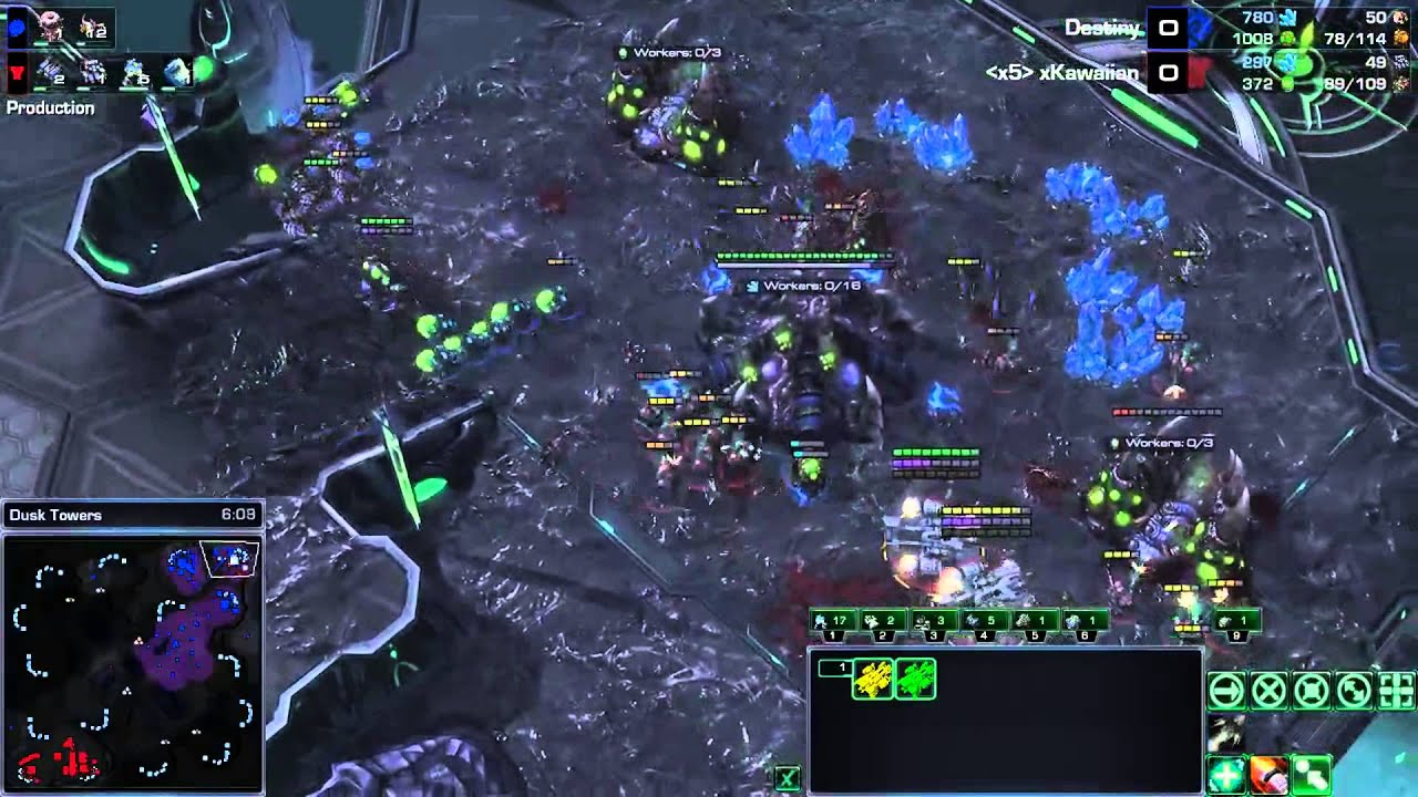 Destiny Sc2 SC2 Legacy of the Void - xKawaiian (T) VS Destiny (Z) On Dusk Towers ...