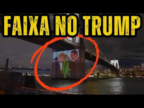 FLÁVIO BOLSONARO ENTREGA FAIXA PRESIDENCIAL A TRUMP EM PROJEÇÃO EM NY (22/9/2026)
