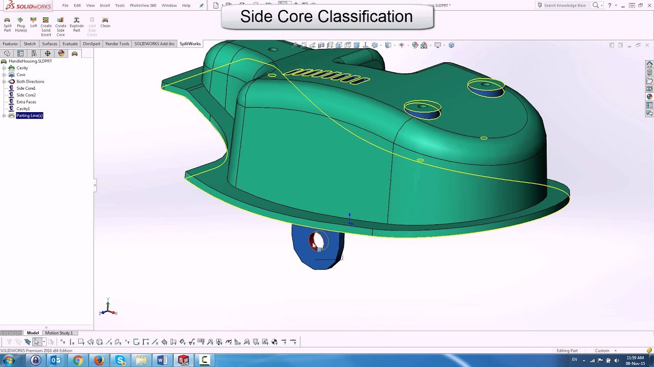 Side core. Side core