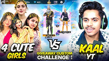 Me Vs 4 Pro girls 😨❤️ - grandmaster girls call me noob || papa ki pari ka attitude 😤 - free fire