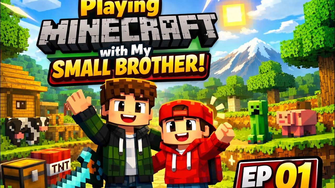 First time playing minecraft with my small brother youtube || minecraft ...