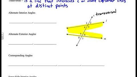 Unit 3 Lesson 1   Lines and Angles Notes