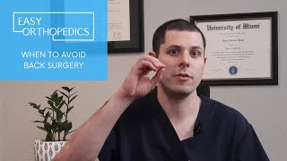 When to avoid back surgery Net Worth