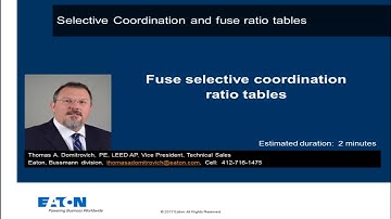 Fuse selective coordination ratio tables