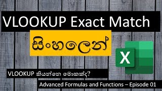 Excel VLOOKUP Exact Match: Sinhala ▶ Excel Advanced Formulas and Functions - Episode 01(Sinhalen)