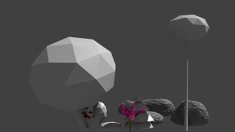 Blender 2.6x Tropical Terrain - 05 - Stones, Low-Poly Placeholders