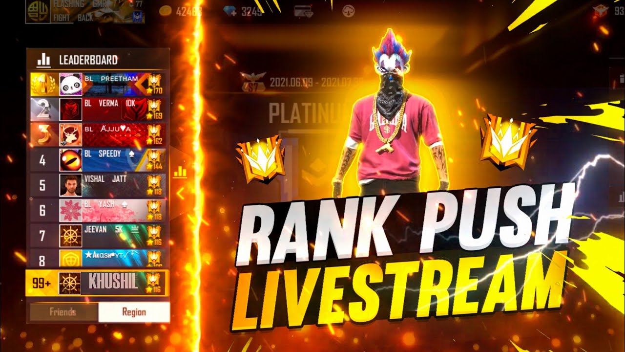 Cs Rank Push Live - Free Fire Live With Khushil FF - Free Fire Telugu ...