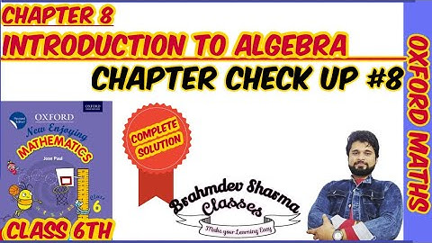 class 6 chapter check up 8 | chapter 8 introduction to algebra | 6th Oxford math solution