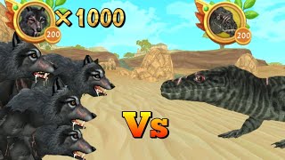 wildcraft 1000 🐺one thousand old wolfs vs 😅Ancient Megalania who is win😀😱