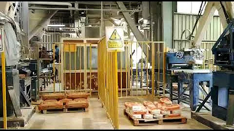 High Speed Robotic Palletizing for Cement Bags 1400 bags / Hr.  #roboticpalletizer #fujirobotics