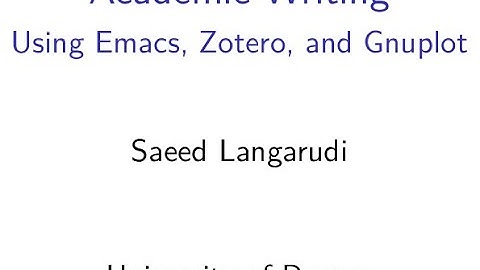 Academic writing using Emacs, Zotero, and Gnuplot