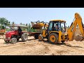 JCP and Tractor videos | Mahindra tractor 585 DI fully loaded by JCB 3DX Machine