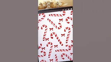 How to draw a Christmas candy cane procreate watercolor #christmas  #procreate #digitalart #art