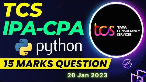 (Hindi) - TCS Xplore iPA CPA Python 15 marks question Solution Code #17