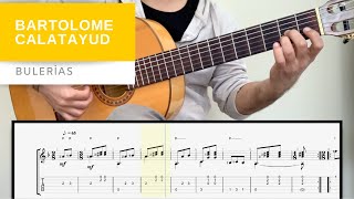 Bartolome Calatayud - Bulerias - Tutorial Guitar Lesson Tab & Note chords